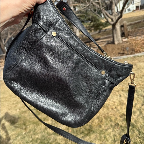 Michael Kors Bedford Black Leather Shoulder Bag Handbag Satchel Purse Slouch - Picture 2 of 10